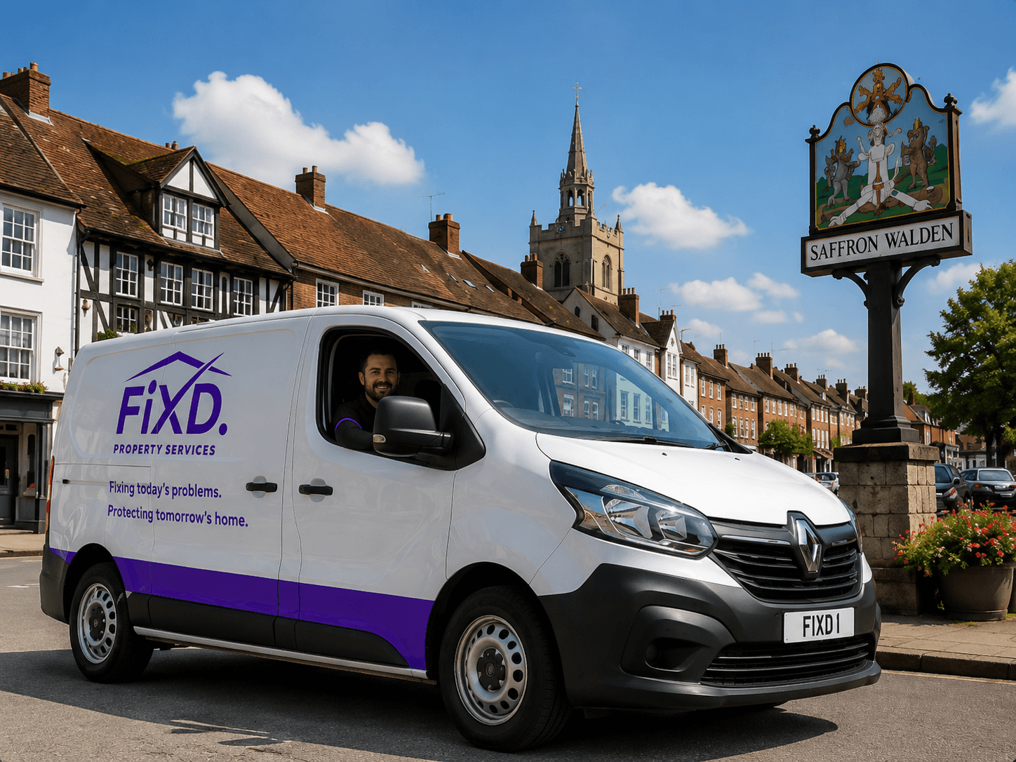Fixd Property Services van in Saffron Walden